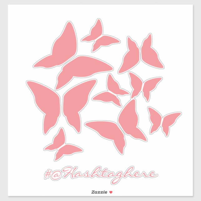 Schmetterlinge rosa Aufkleber für das Auto (Blatt)