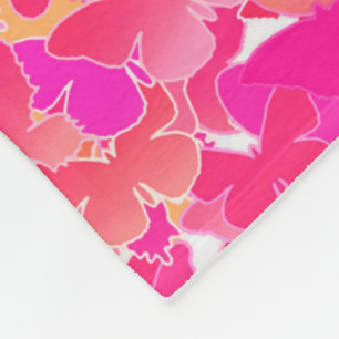 Schmetterlinge, rosa, fuchsisch und korallenfarben fleecedecke