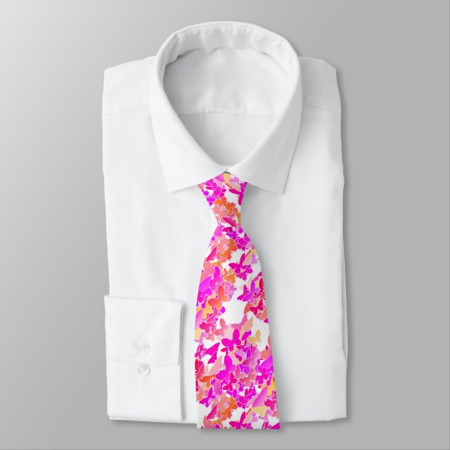 Schmetterlinge, rosa, fuchsisch und korallenfarben krawatte (Gebunden)