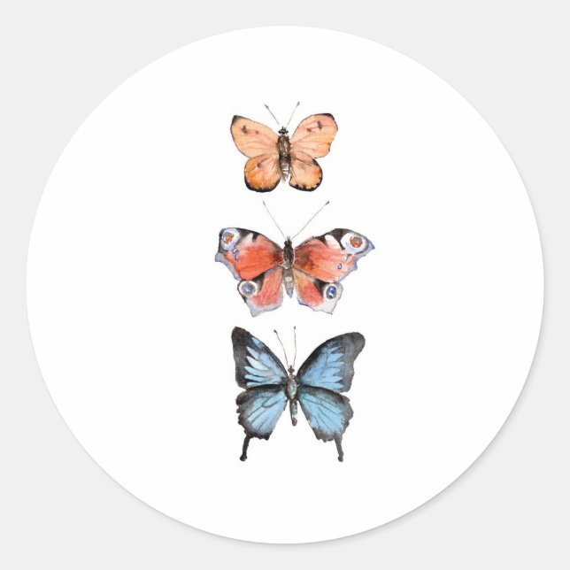 Schmetterlinge Runder Aufkleber (Vorderseite)