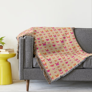 Schmetterlinge, sanft orange, korallenrosa, gold decke