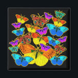Schmetterlinge! Schmetterlinge! Magnet<br><div class="desc">Multicolorfarbene Schmetterlinge verschiedener Formen und Farben bilden dieses Kunstwerk. Was für ein Spaß!</div>