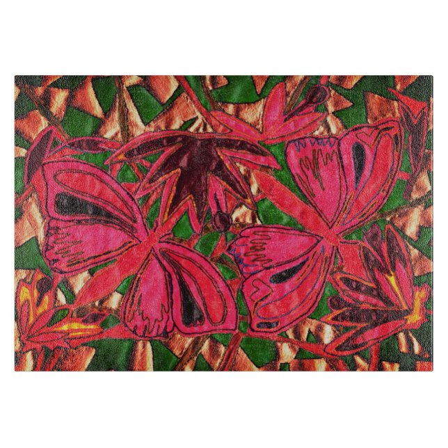 Schmetterlinge Schneidebrett (Vorderseite)