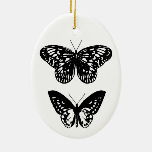 Schmetterlinge schwarz und weiß keramik ornament