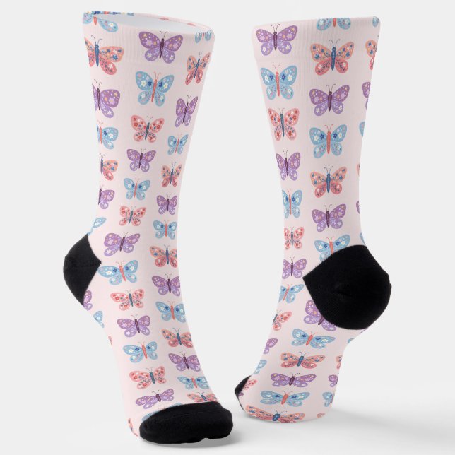 Schmetterlinge Socken (Gewinkelt)