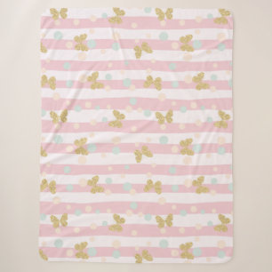 Schmetterlinge Streifen und Polka Punkte Sherpadecke