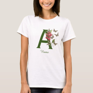 Schmetterlinge Süße Erbse Monogramm Initiale A Nam T-Shirt