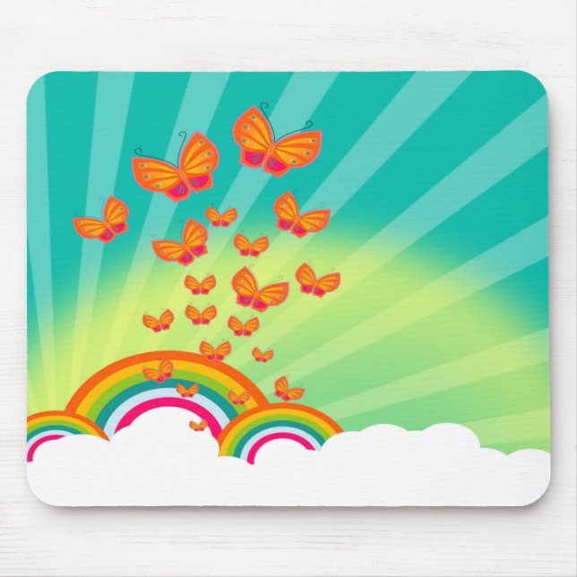 Schmetterlinge über den Regenbogen Mousepad TBA (Vorne)