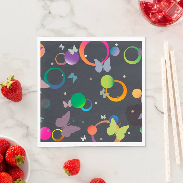 Schmetterlinge und Blasen Serviette (Von Creator hochgeladen)