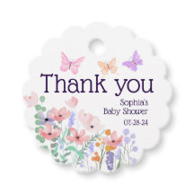Schmetterlinge und Blooms Babydusche Danke