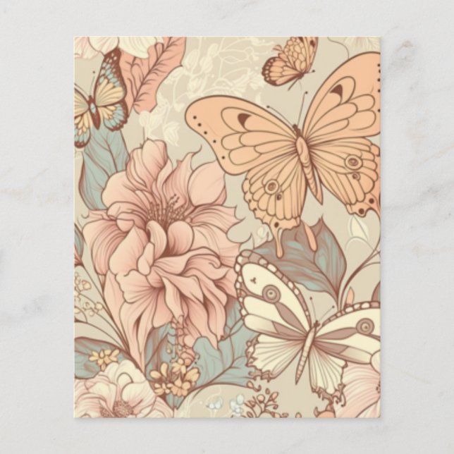 Schmetterlinge und Blume (Vorderseite)