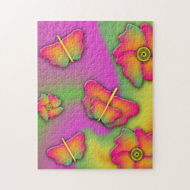 Schmetterlinge und Blume (Vertikal)