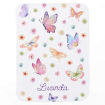 Schmetterlinge und Blume Baby Blanket