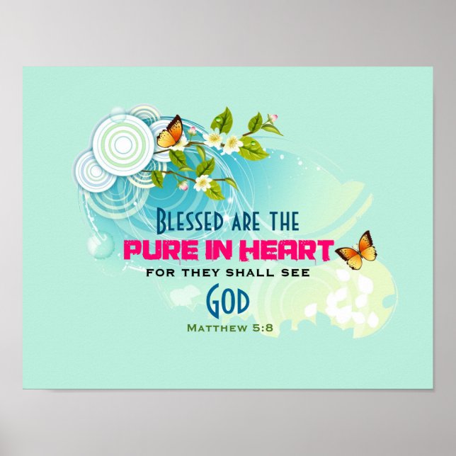 Schmetterlinge und Blume Blossom Zitat von Beatitu Poster (Vorne)