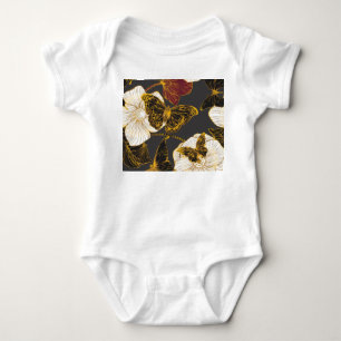 Schmetterlinge und Blume: Frühjahrsmuster Baby Strampler