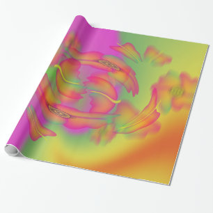 Schmetterlinge und Blume Geschenkpapier