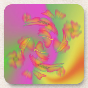 Schmetterlinge und Blume Getränkeuntersetzer