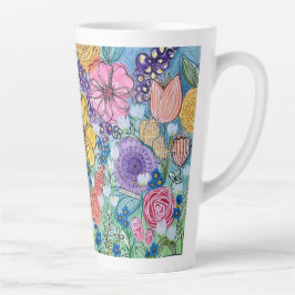 Schmetterlinge und Blume Latte Tasse