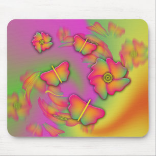 Schmetterlinge und Blume Mousepad