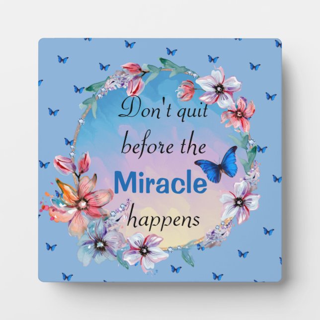 Schmetterlinge und Blume Positives Mindset-Zitat Fotoplatte (Vorderseite)