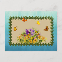 Schmetterlinge und Blume Postkarte