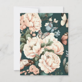 Schmetterlinge und Blume RSVP Karte