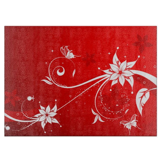 Schmetterlinge und Blume Schneidebrett (Vorderseite)