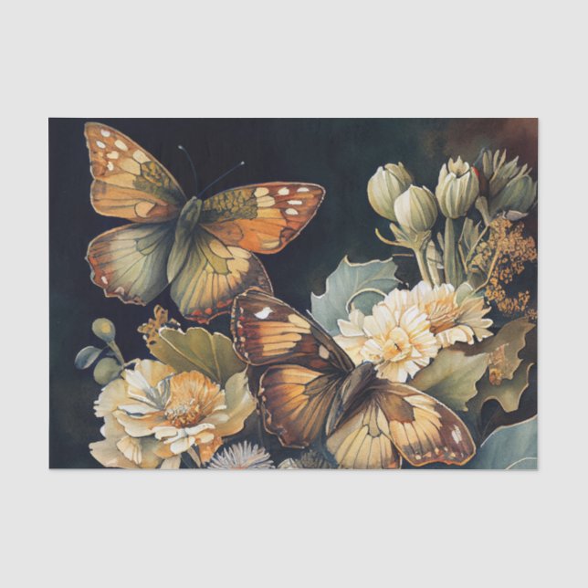 Schmetterlinge und Blume Seidenpapier (Vorderseite)