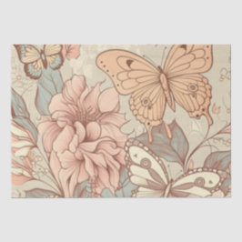 Schmetterlinge und Blume Seidenpapier