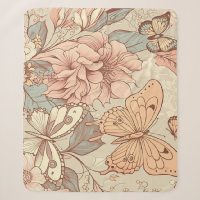Schmetterlinge und Blume Sherpadecke (Vorderseite)