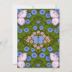 Schmetterlinge und Blume Symmetrie, blau und rosa