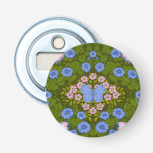 Schmetterlinge und Blume Symmetrie, blau und rosa Flaschenöffner