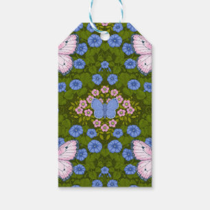 Schmetterlinge und Blume Symmetrie, blau und rosa Geschenkanhänger
