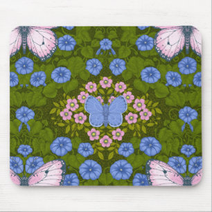 Schmetterlinge und Blume Symmetrie, blau und rosa Mousepad