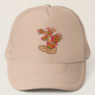 Schmetterlinge und Blume Truckerkappe