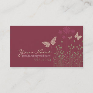 Schmetterlinge und Blume Visitenkarte