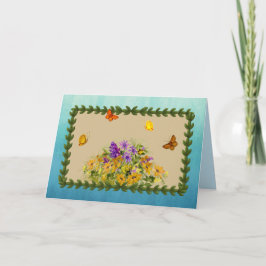 Schmetterlinge und Blumen Karte
