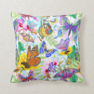 Schmetterlinge und Blumen Kissen