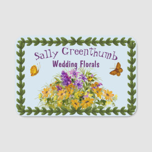 Schmetterlinge und Blumen Namensschild