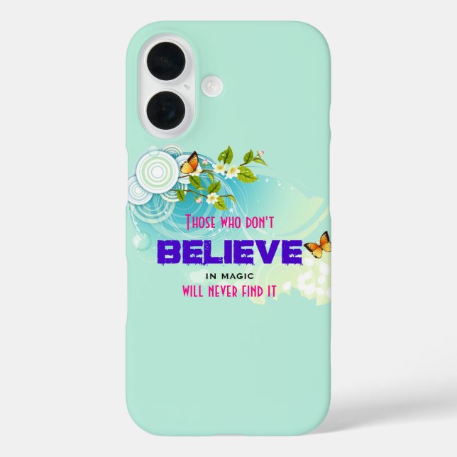 Schmetterlinge und Blüten der Blume mit magischem  iPhone 16 Hülle (Rückseite)