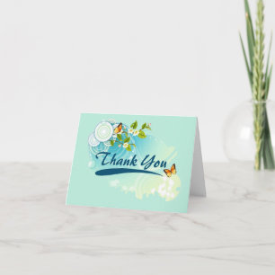 Schmetterlinge und Blüten Hochzeits-Dankeschön Dankeskarte