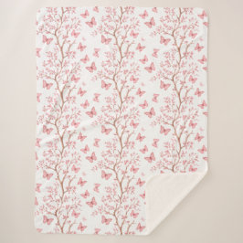 Schmetterlinge und botanischer Sherpa-Decken Sherpadecke