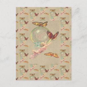 Schmetterlinge und ein Engel Postkarte