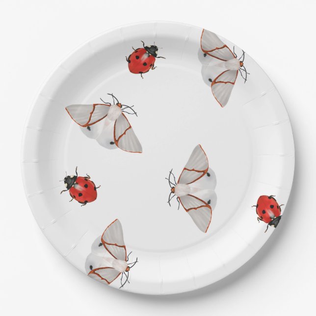 Schmetterlinge und Ladybugs Pappteller (Vorderseite)