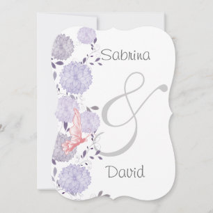 Schmetterlinge und Lavendel Chrysanthemum Hochzeit Einladung
