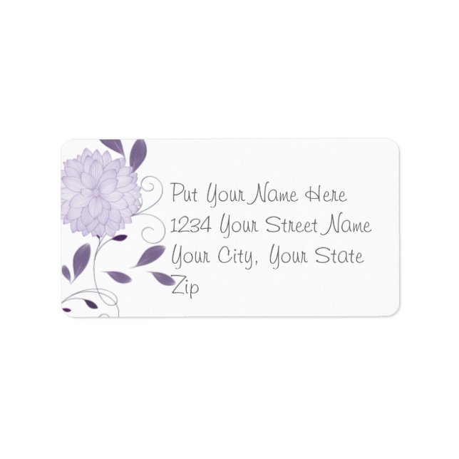 Schmetterlinge und Lavendel Chrysanthemums Adressaufkleber (Vorne)