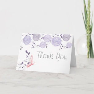 Schmetterlinge und Lavender Chrysanthemum Vielen D Dankeskarte