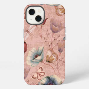 Schmetterlinge und Libellen auf Mohnblumen iPhone Hülle