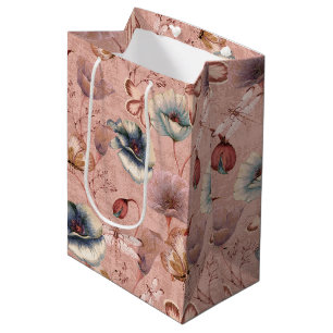 Schmetterlinge und Libellen auf Mohnblumen Mittlere Geschenktüte