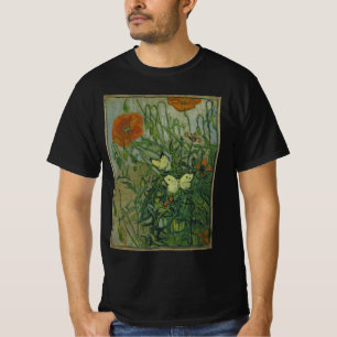 Schmetterlinge und Mohn von Vincent van Gogh T-Shirt